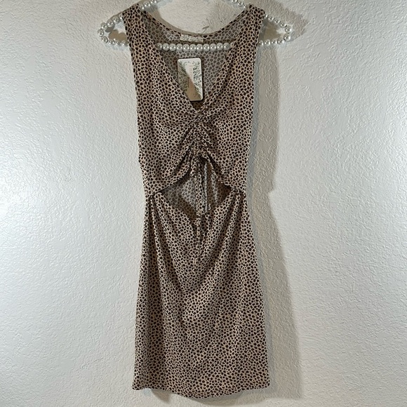 ENDLESS BLU Animal Print Cutout Dress Size Small NEW - Picture 1 of 7